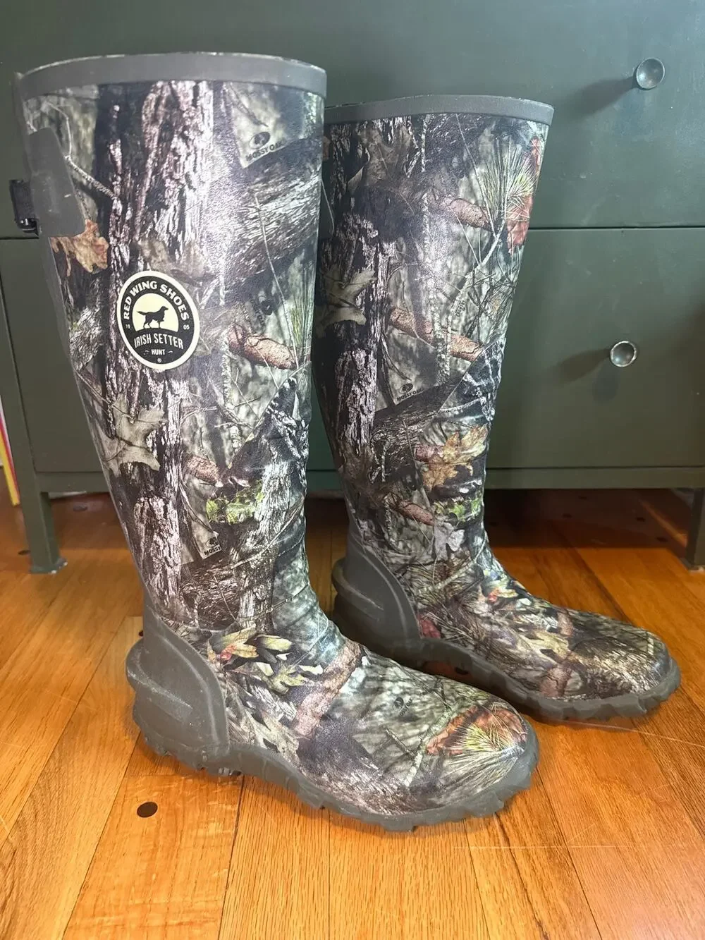 Irish Setter Red Wing Hunting Boots Mens Sz 8 Mossy Oak Camo ScentBan 4880